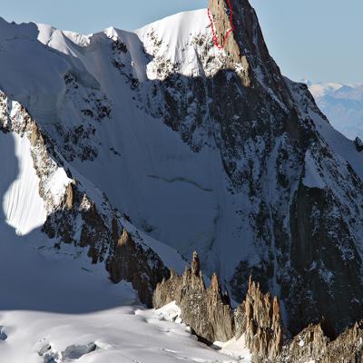Tracé de l'arête nord de la Dent