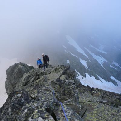 Bertrand et Philippe sur le début de l'arête