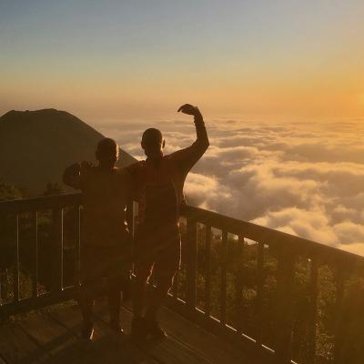 Rencontre d'un chauve comme moi devant le volcan Izalco au Salvador