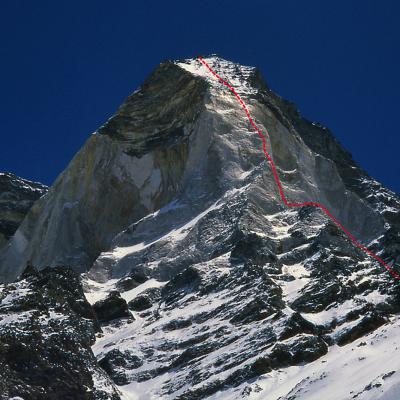 La voie finalement ouverte en face sud, les Temps Sauvages