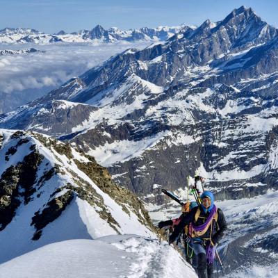 Arrivée au sommet du Castor