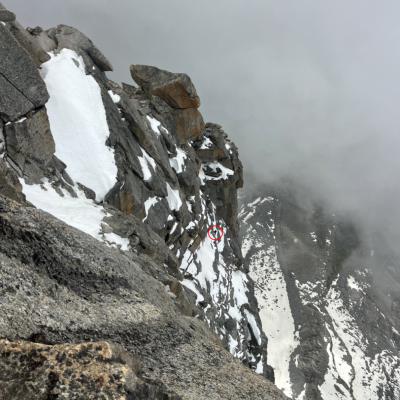 La seconde cordée sort de voie Allain-Leininger